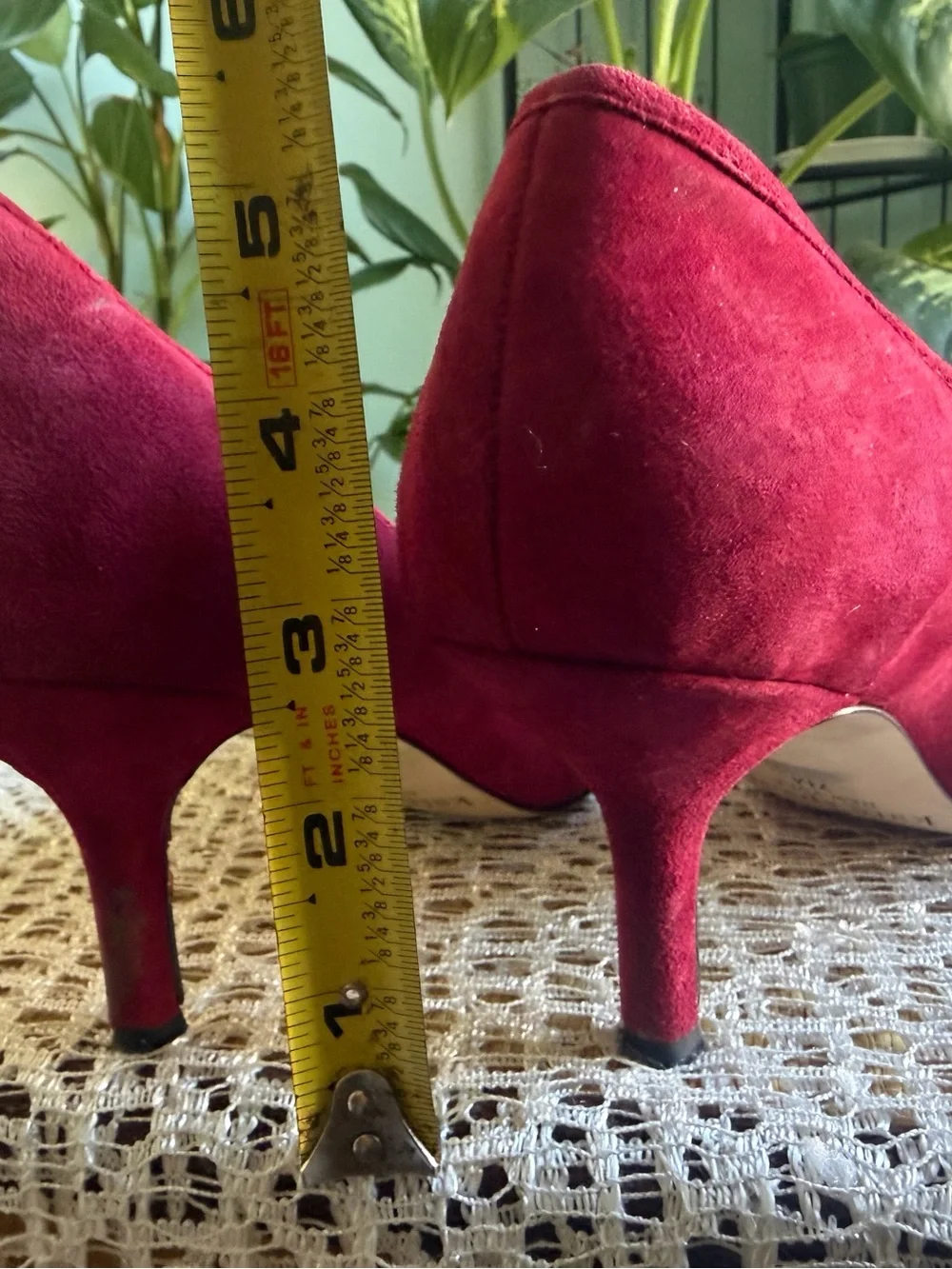 Kate Spade New York Burgundy Suede Flower Pumps Size 7M